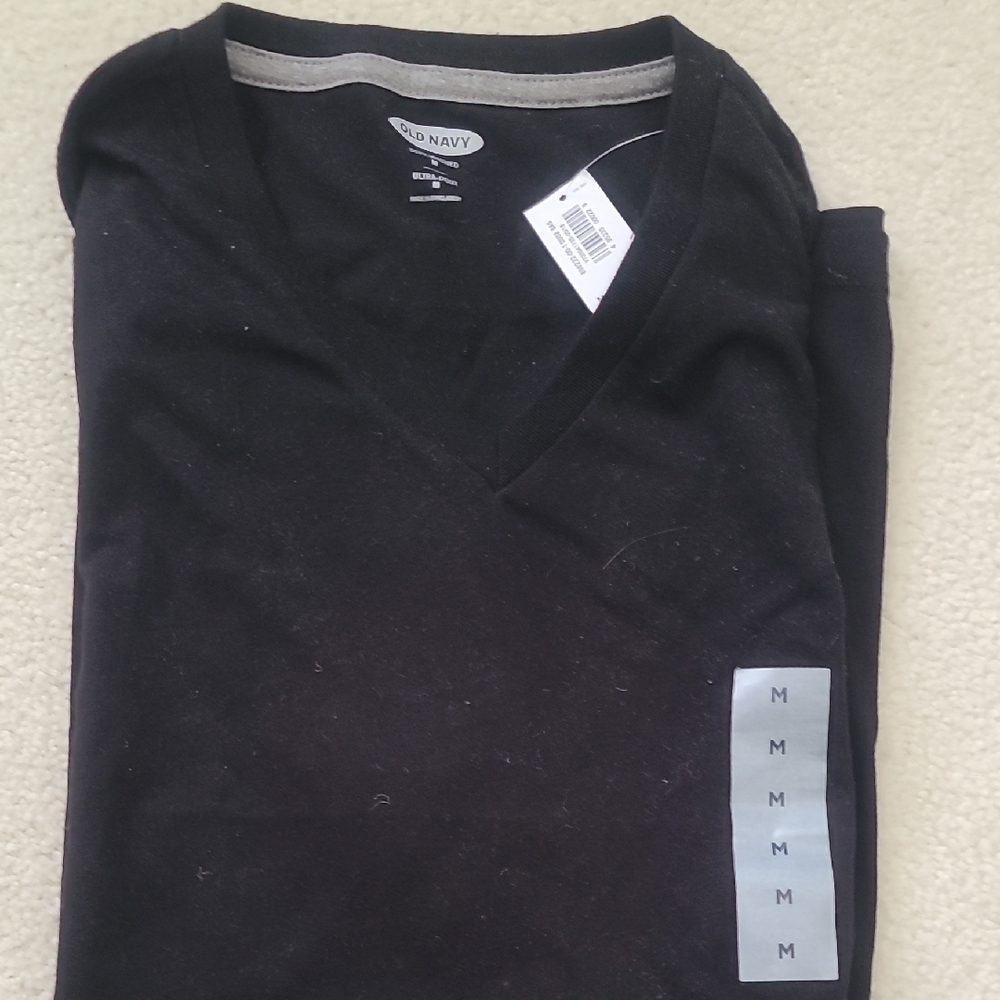 Old Navy Black V-Neck Short Sleeve Tee
